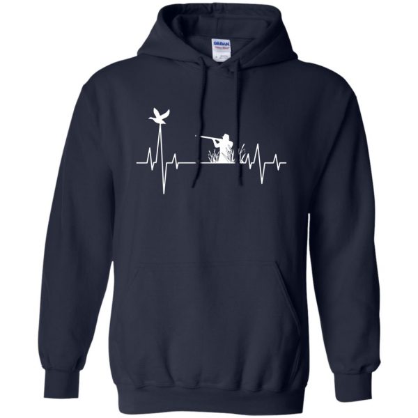 Duck Hunting Heartbeat hoodie - navy blue