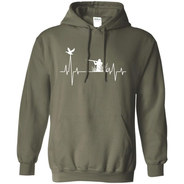 Duck Hunting Heartbeat hoodie - military green