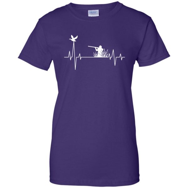 Duck Hunting Heartbeat womens t shirt - lady t shirt - purple