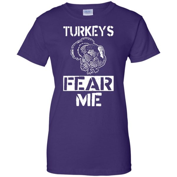 Turkeys Fear Me womens t shirt - lady t shirt - purple