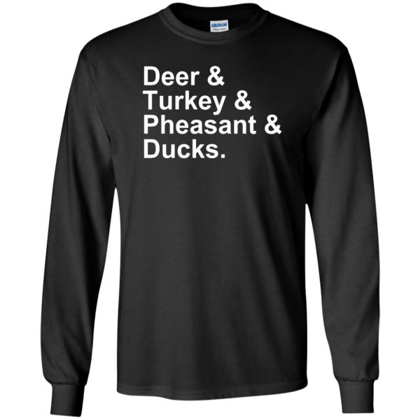 Deer, Turkey, Pheasant, Ducks long sleeve - black