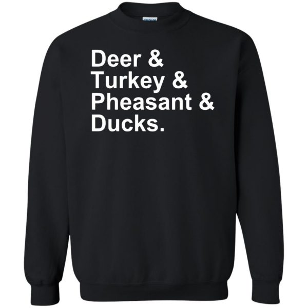 Deer, Turkey, Pheasant, Ducks sweatshirt - black