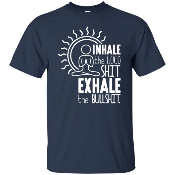 Inhale - Exhale t shirt - navy blue