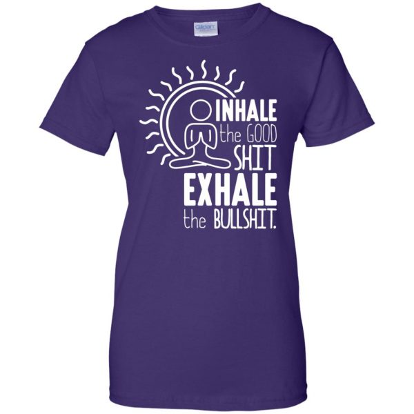 Inhale - Exhale womens t shirt - lady t shirt - purple