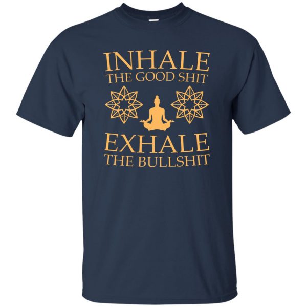 Inhale & Exhale t shirt - navy blue
