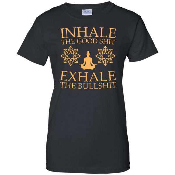 Inhale & Exhale womens t shirt - lady t shirt - black