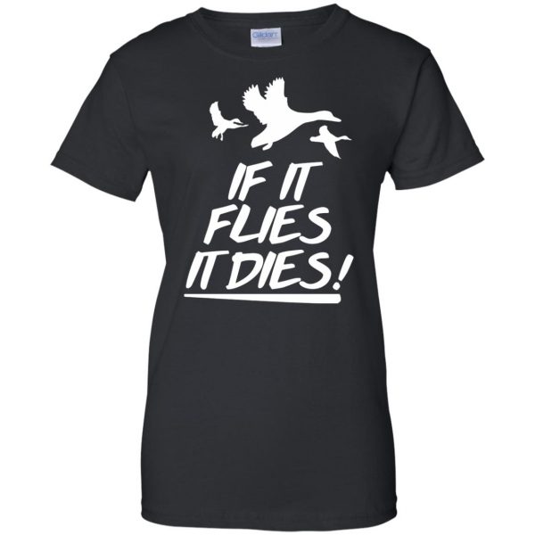 If it flies it dies womens t shirt - lady t shirt - black