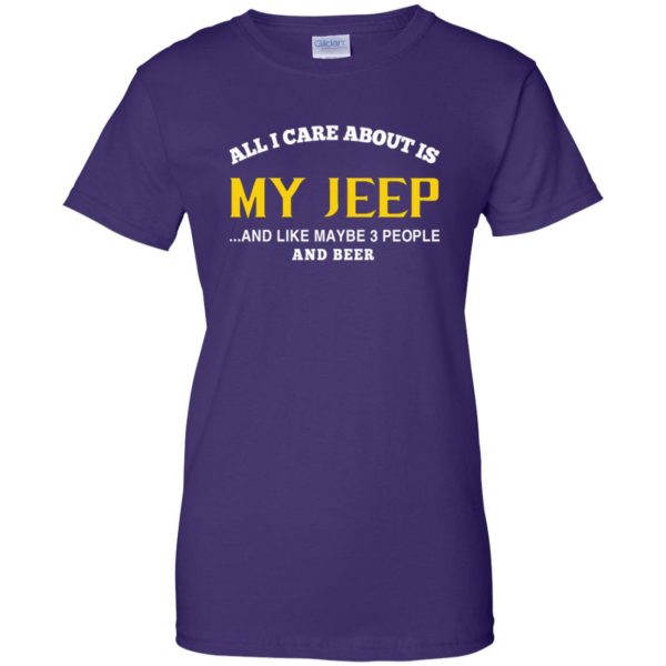 Jeep - All I Care About Is My Jeep womens t shirt - lady t shirt - purple