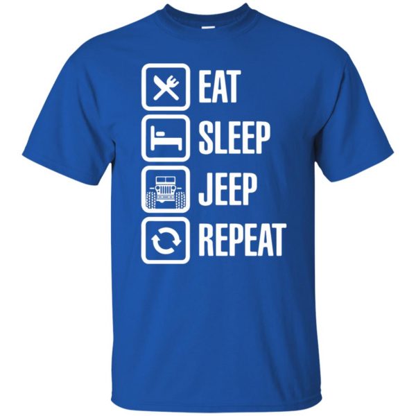 Eat Sleep Jeep Repeat t shirt - royal blue
