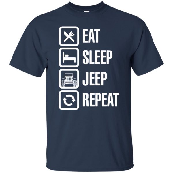 Eat Sleep Jeep Repeat t shirt - navy blue