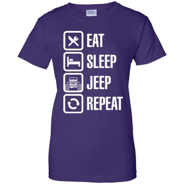 Eat Sleep Jeep Repeat womens t shirt - lady t shirt - purple