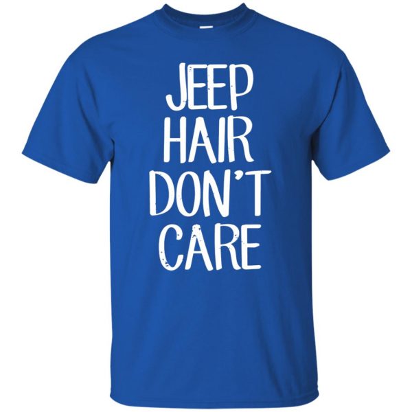 Jeep Hair Don't Care t shirt - royal blue