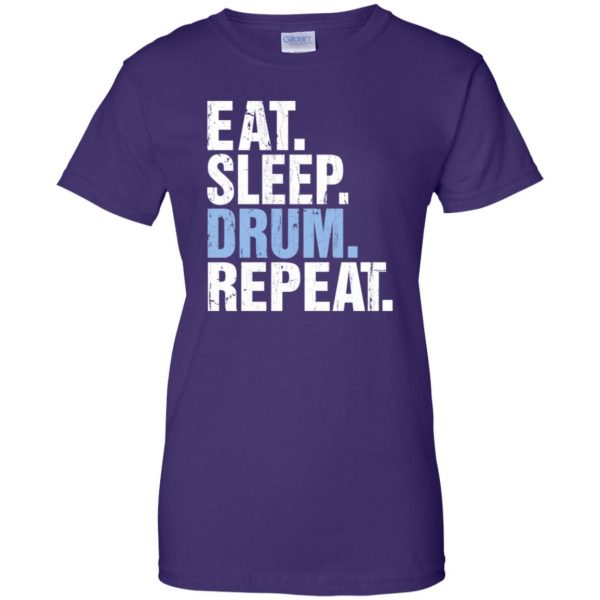 Eat Sleep DRUM Repeat womens t shirt - lady t shirt - purple
