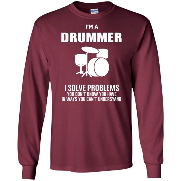 I'm A Drummer long sleeve - maroon