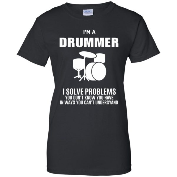 I'm A Drummer womens t shirt - lady t shirt - black