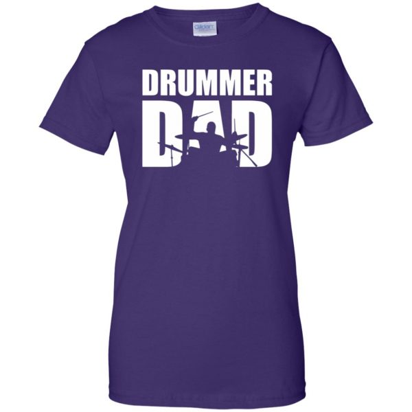 Drummer Dad womens t shirt - lady t shirt - purple