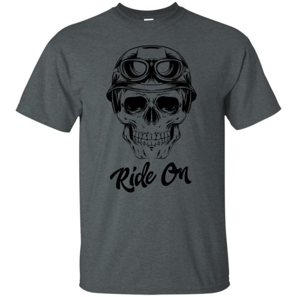 skull biker t shirts t shirt - dark heather