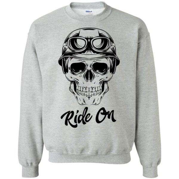 skull biker t shirts sweatshirt - sport grey