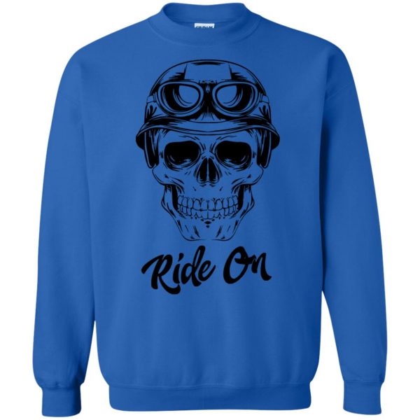 skull biker t shirts sweatshirt - royal blue
