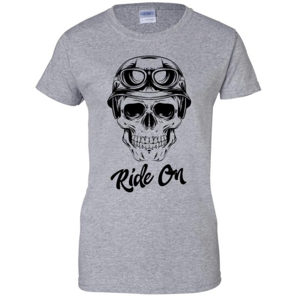 skull biker t shirts womens t shirt - lady t shirt - sport grey