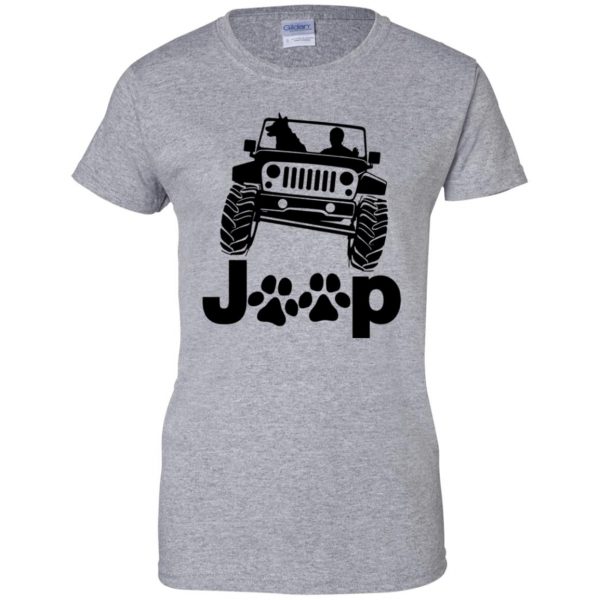 Jeep Dog Canine B K 9 womens t shirt - lady t shirt - sport grey