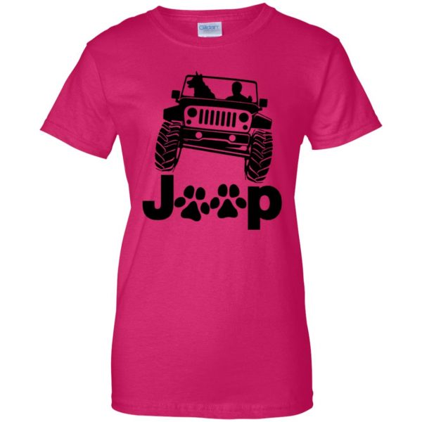 Jeep Dog Canine B K 9 womens t shirt - lady t shirt - pink heliconia