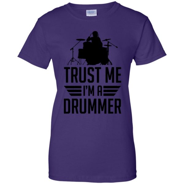Trust Me I'm A Drummer womens t shirt - lady t shirt - purple