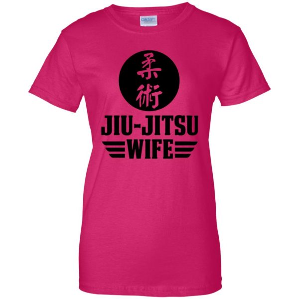 Jiu Jitsu Wife womens t shirt - lady t shirt - pink heliconia