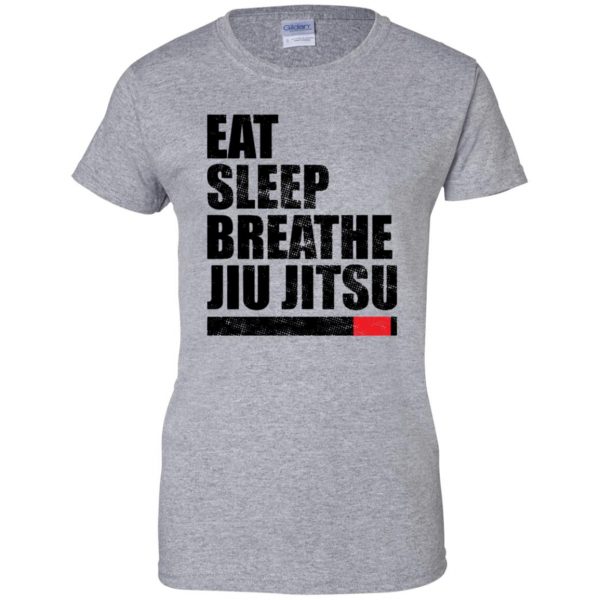 Eat Sleep Breathe Jiu Jitsu womens t shirt - lady t shirt - sport grey