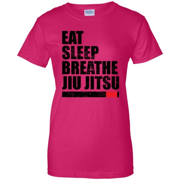 Eat Sleep Breathe Jiu Jitsu womens t shirt - lady t shirt - pink heliconia