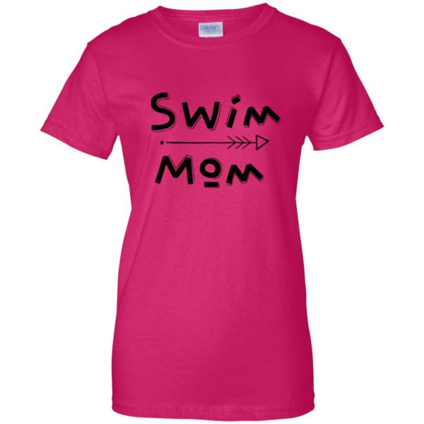 Swim Mom T-Shirt womens t shirt - lady t shirt - pink heliconia