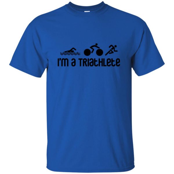 I'm a Triathlete t shirt - royal blue