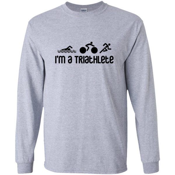 I'm a Triathlete long sleeve - sport grey