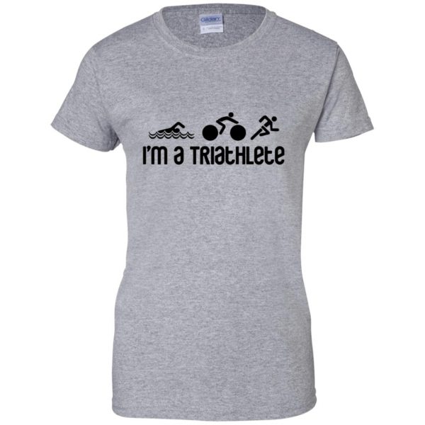 I'm a Triathlete womens t shirt - lady t shirt - sport grey
