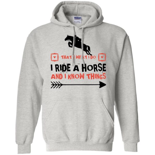 THAT'S WHAT I DO I RIDE A HORSE AND I KNOW THINGS hoodie - ash
