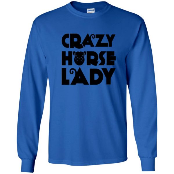 crazy horse t shirt long sleeve - royal blue