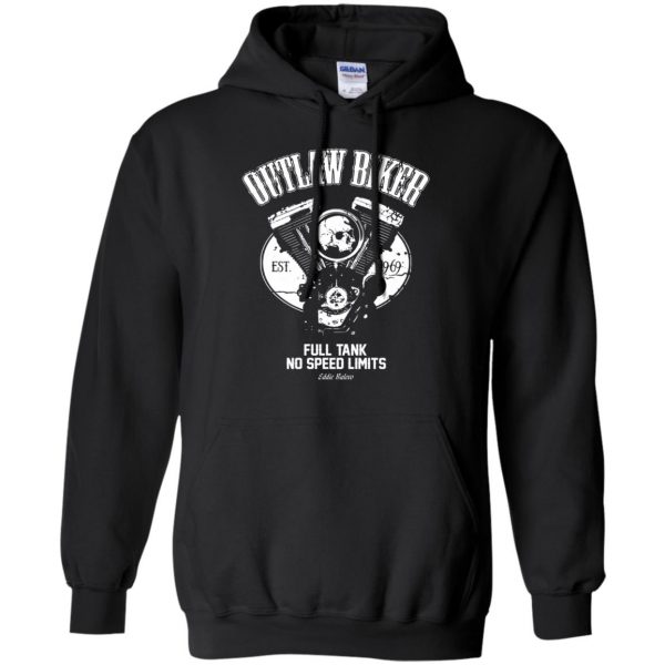 outlaw biker t shirts hoodie - black