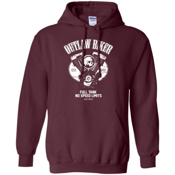 outlaw biker t shirts hoodie - maroon