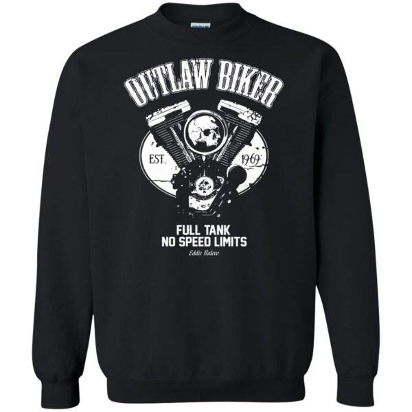 outlaw biker t shirts sweatshirt - black