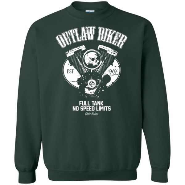 outlaw biker t shirts sweatshirt - forest green