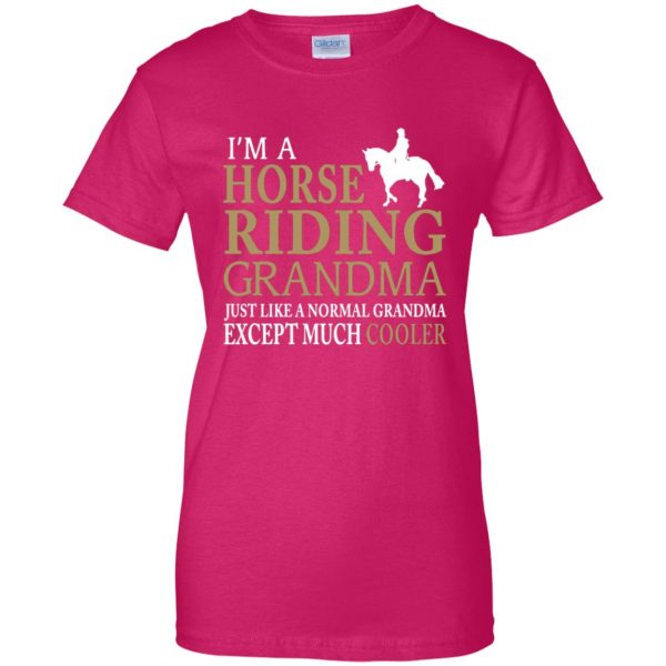I'M A HORSE RIDING GRANDMA womens t shirt - lady t shirt - pink heliconia