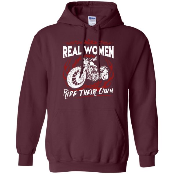 womens biker t shirts hoodie - maroon