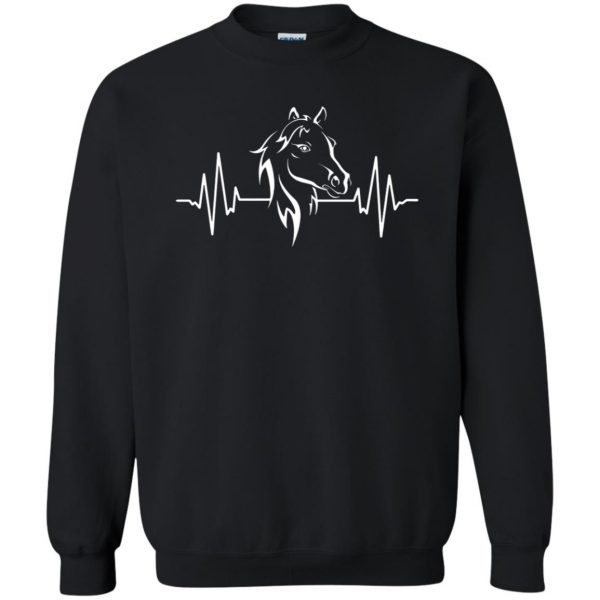horse heartbeat shirt sweatshirt - black