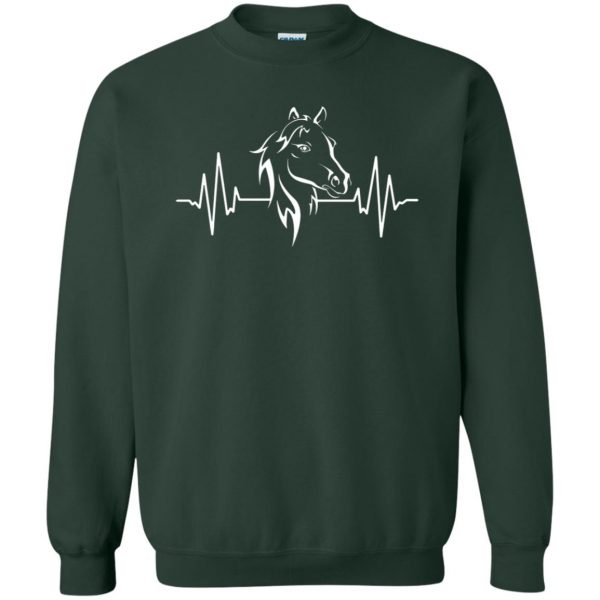 horse heartbeat shirt sweatshirt - forest green