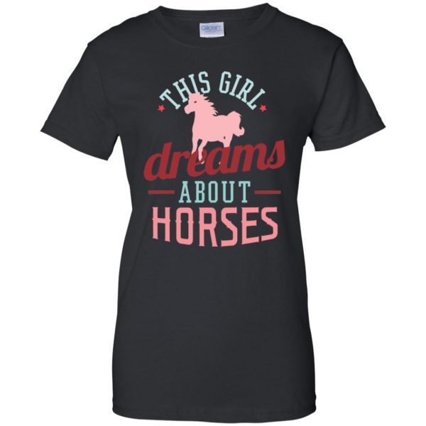 Horse Dreamer Girl womens t shirt - lady t shirt - black