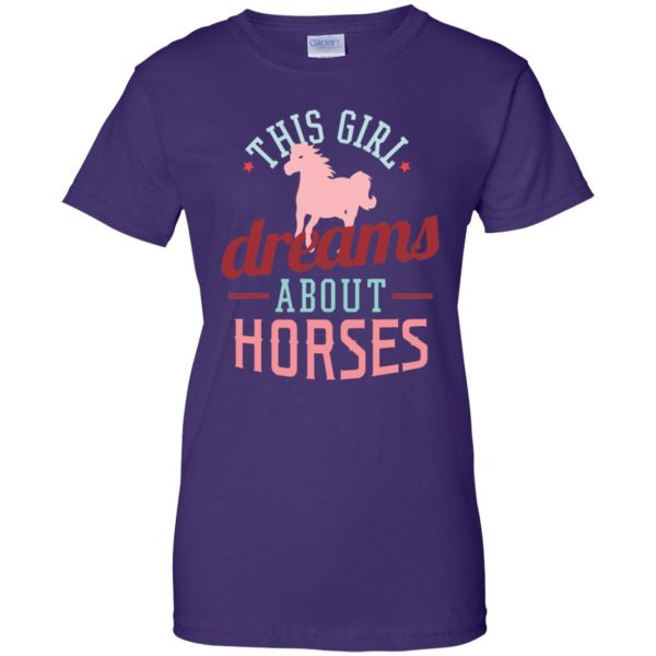 Horse Dreamer Girl womens t shirt - lady t shirt - purple