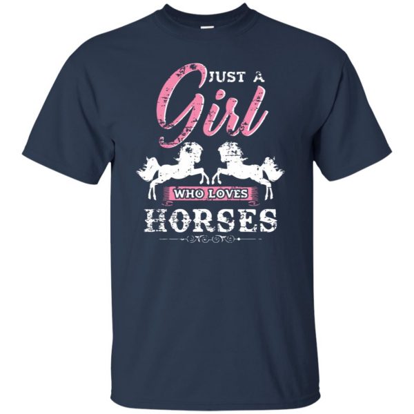 Just a Girl who loves Horses t shirt - navy blue
