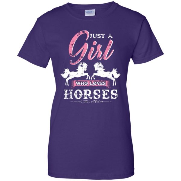 Just a Girl who loves Horses womens t shirt - lady t shirt - purple