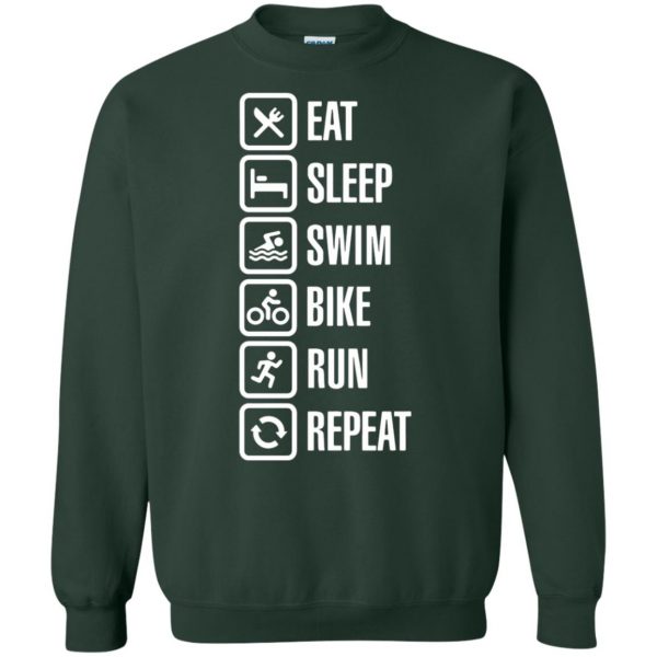 swim bike run t shirt sweatshirt - forest green