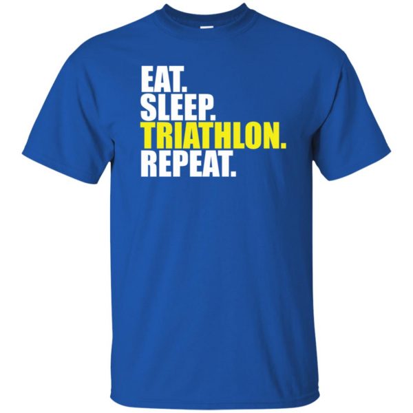 Eat Sleep Triathlon Repeat t shirt - royal blue